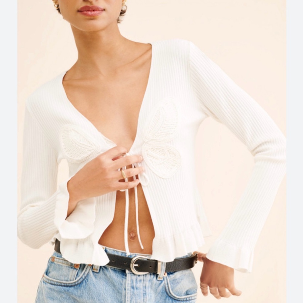 Find Me Now Butterfly Ribbed Open Tie Cardigan